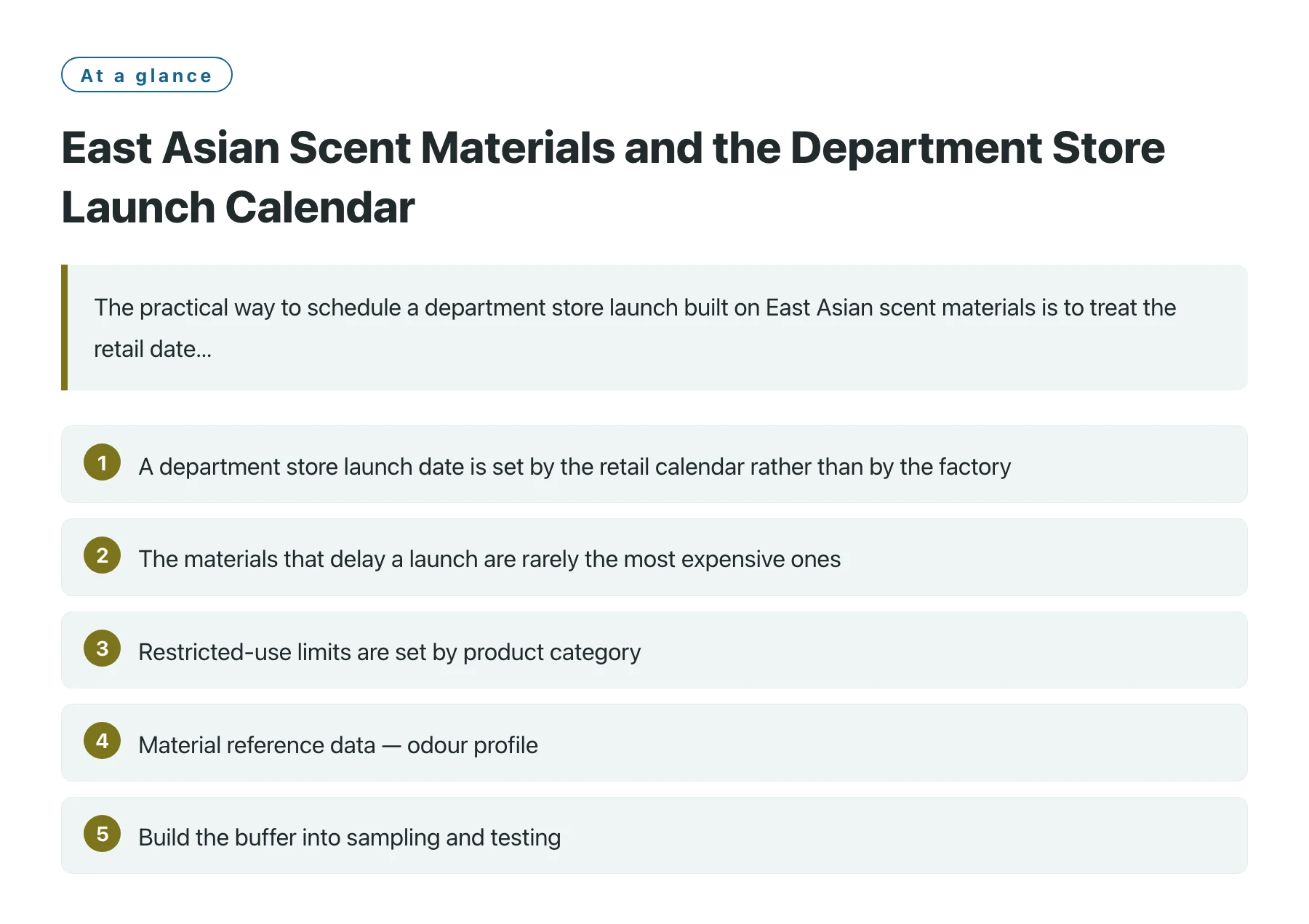 East Asian Scent Materials and the Department Store Launch Calendar——全文要点速览